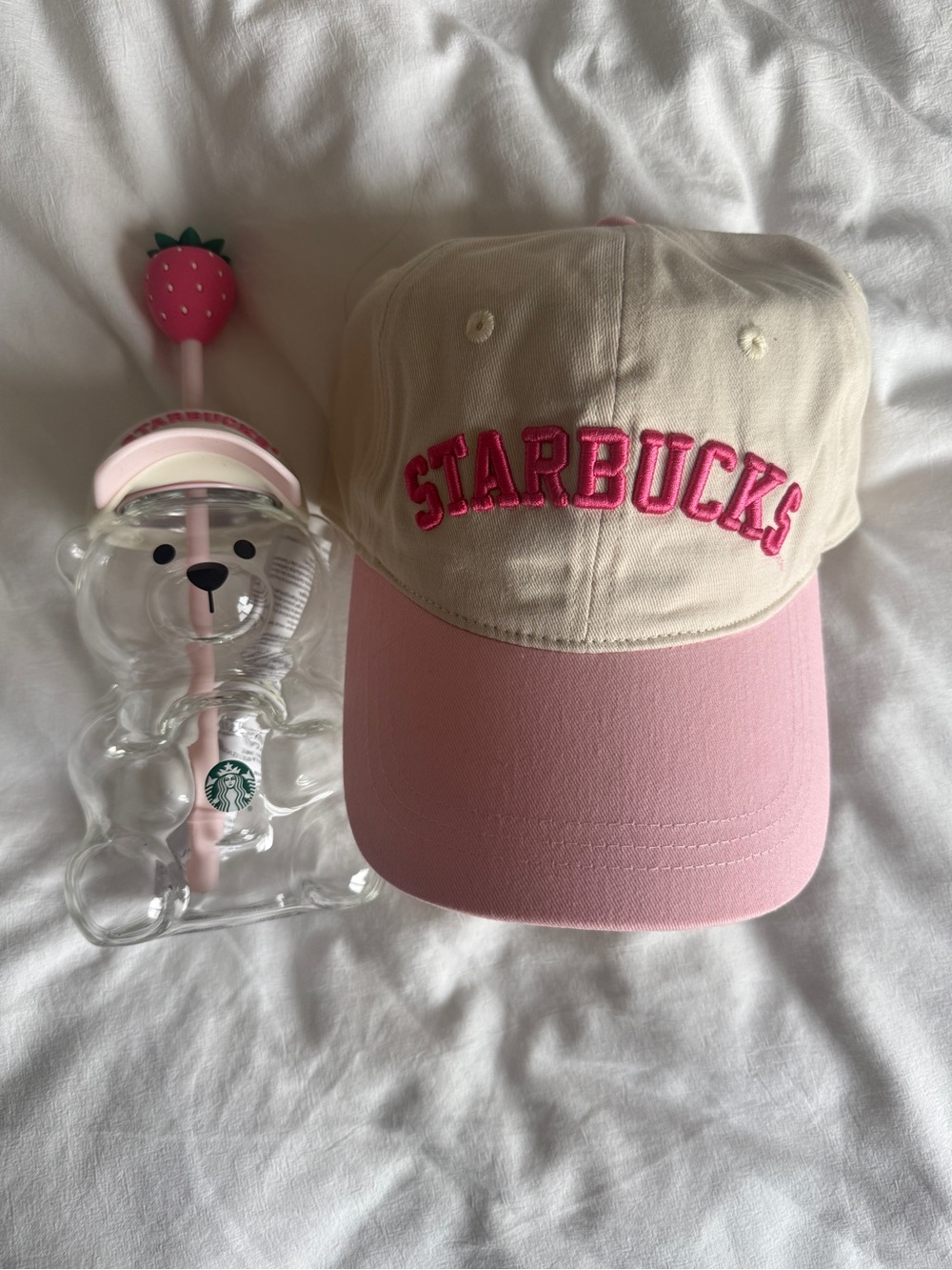 Starbucks Strawberry Bearista Cup & Hat